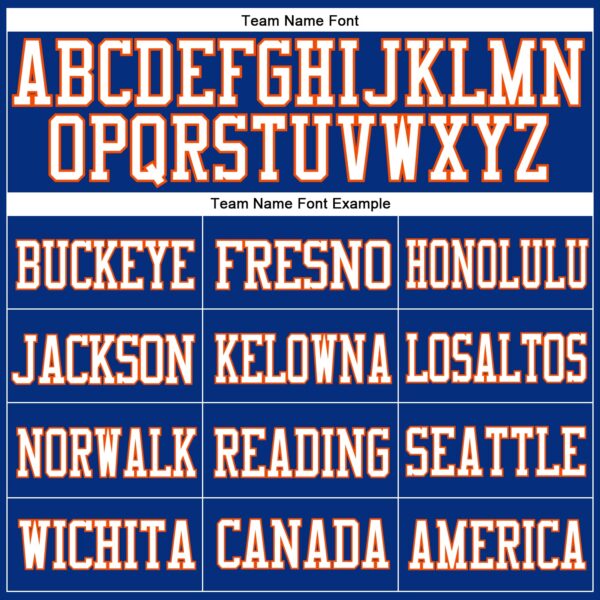 Custom Royal White-Orange Mesh Authentic Football Jersey - Image 3