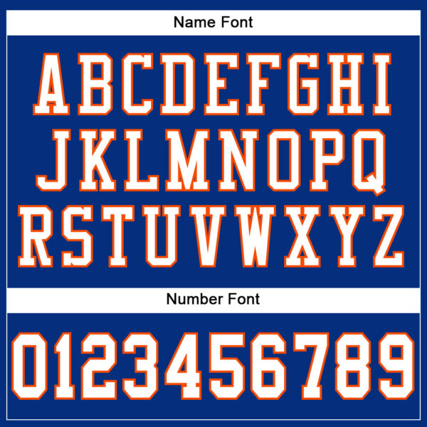 Custom Royal White-Orange Mesh Authentic Football Jersey - Image 4
