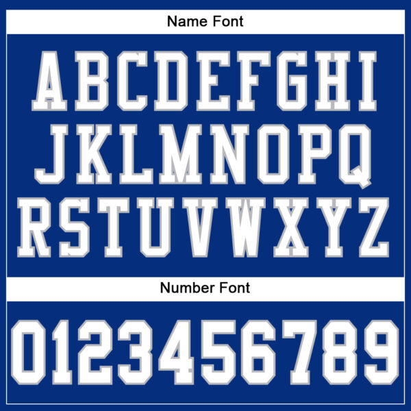 Custom Royal White-Gray Mesh Authentic Football Jersey - Image 4
