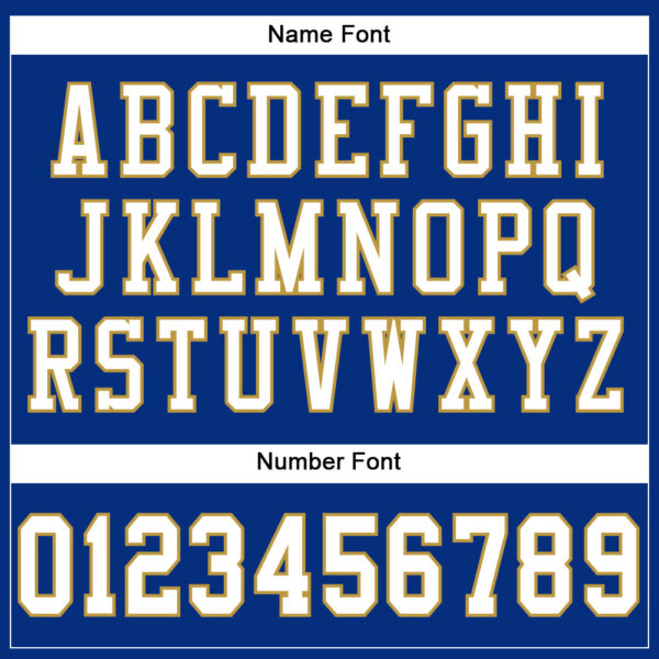 Custom Royal White-Old Gold Mesh Authentic Football Jersey - Image 4