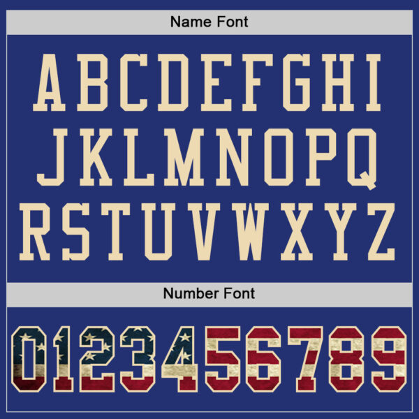 Custom Royal Vintage USA Flag-City Cream Mesh Authentic Football Jersey - Image 4