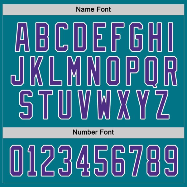 Custom Teal Purple-White Hockey Jersey - Image 4
