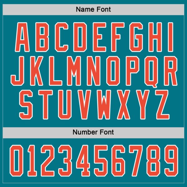 Custom Teal Orange-White Hockey Jersey - Image 4