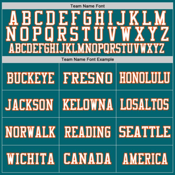 Custom Teal White-Orange Mesh Authentic Football Jersey - Image 3