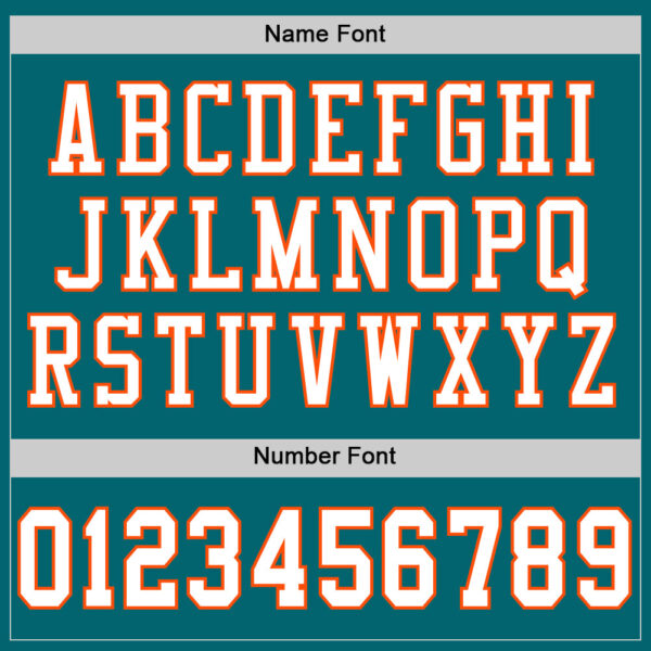 Custom Teal White-Orange Mesh Authentic Football Jersey - Image 4