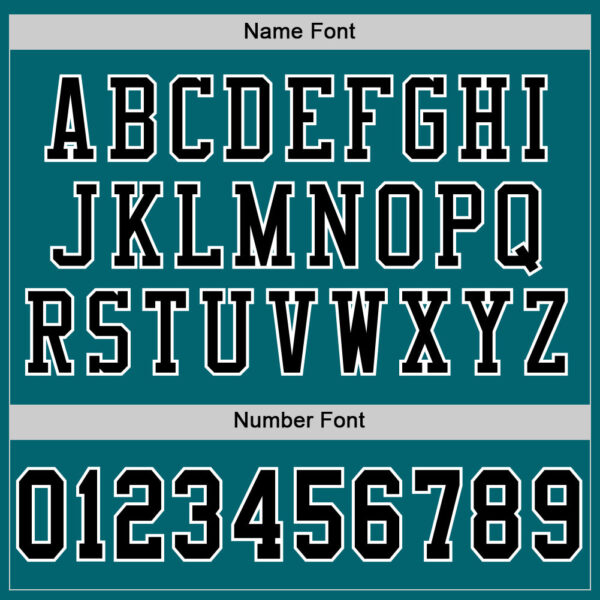 Custom Teal Black-White Mesh Authentic Football Jersey - Image 4