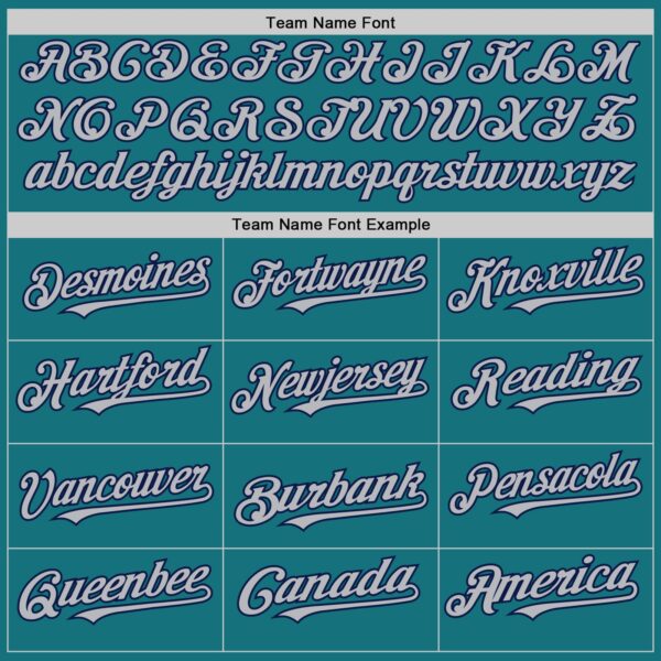 Custom Teal Gray-Navy Authentic Baseball Jersey - Image 4