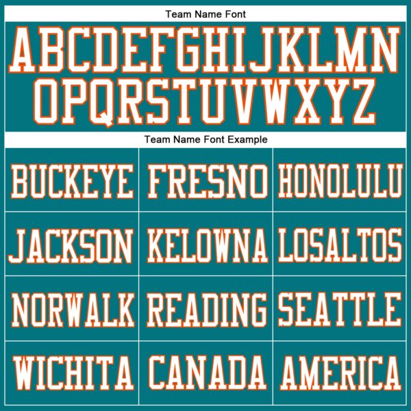 Custom Teal White-Orange Mesh Authentic Football Jersey - Image 3