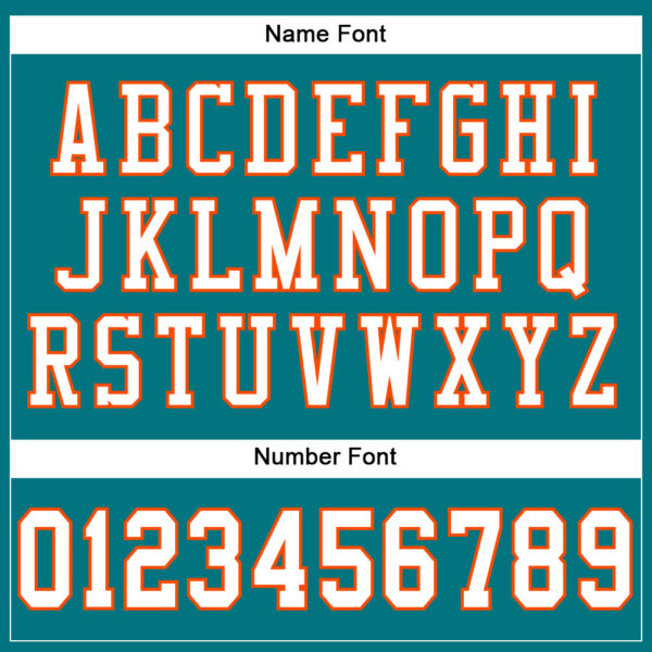 Custom Teal White-Orange Mesh Authentic Football Jersey - Image 4