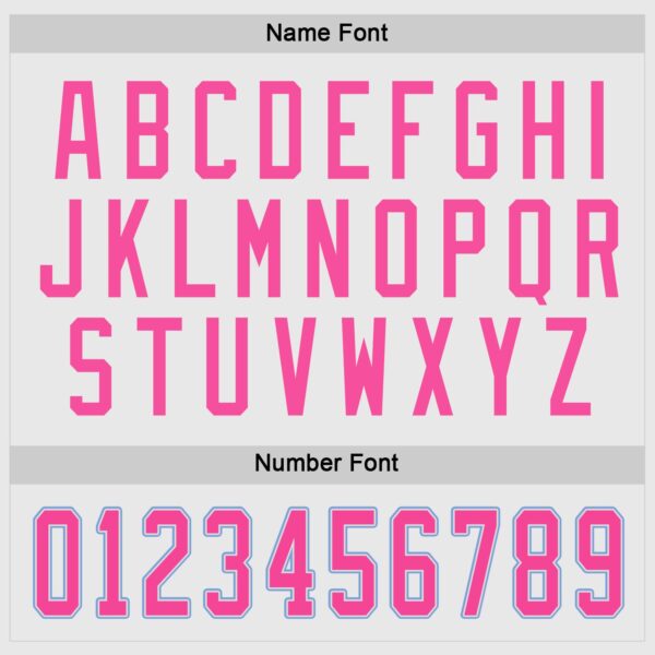 Custom White Pink-Light Blue Hockey Jersey - Image 4