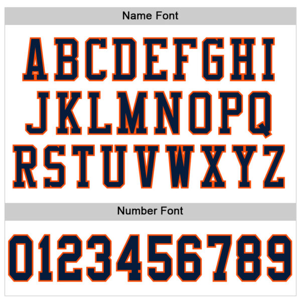 Custom White Navy-Orange Mesh Authentic Football Jersey - Image 4
