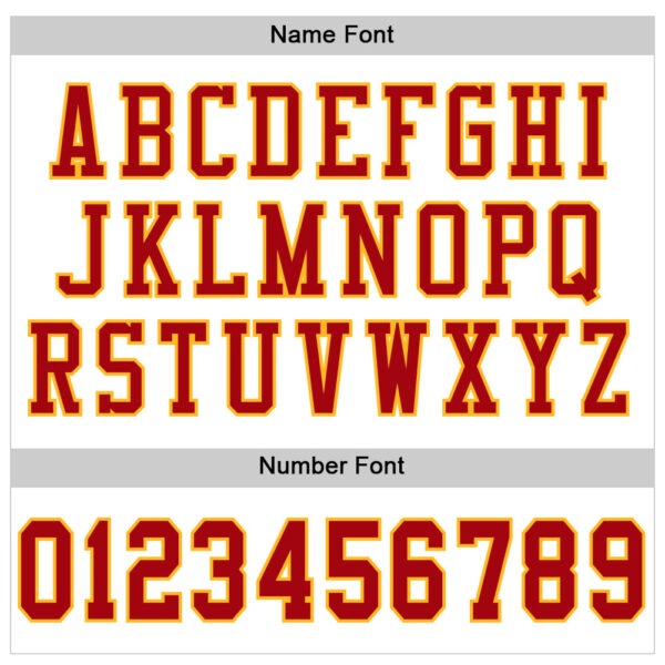 Custom White Red-Gold Mesh Authentic Football Jersey - Image 4