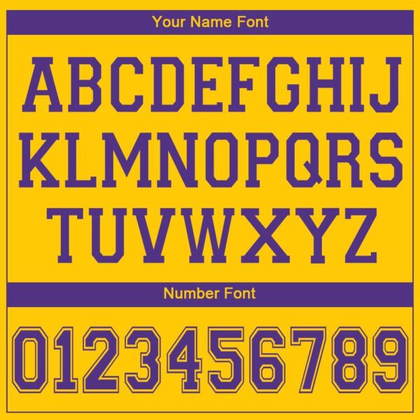 Custom Gold Purple V-Neck Basketball Jersey - Image 3
