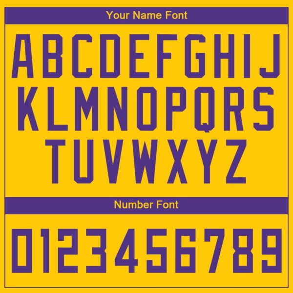 Custom Gold Purple Round Neck Basketball Jersey - Image 3