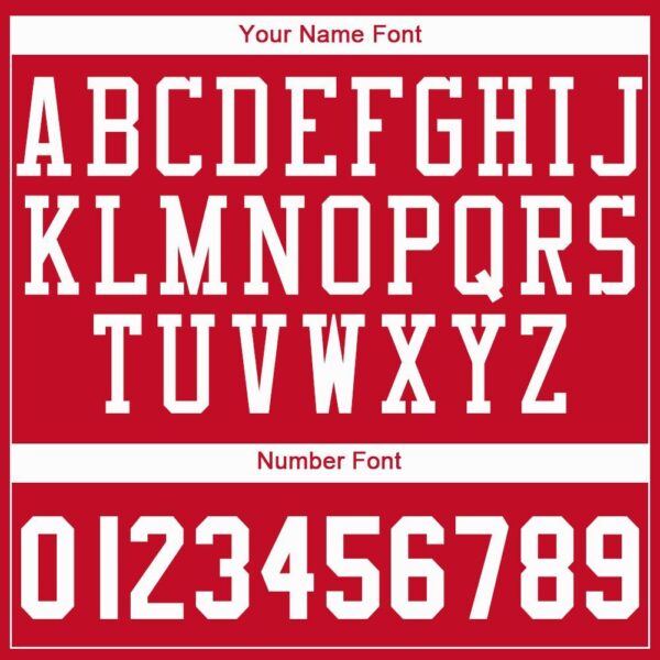 Custom Red White Round Neck Basketball Jersey - Image 3