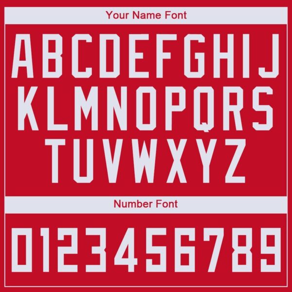 Custom Red White Round Neck Basketball Jersey - Image 3