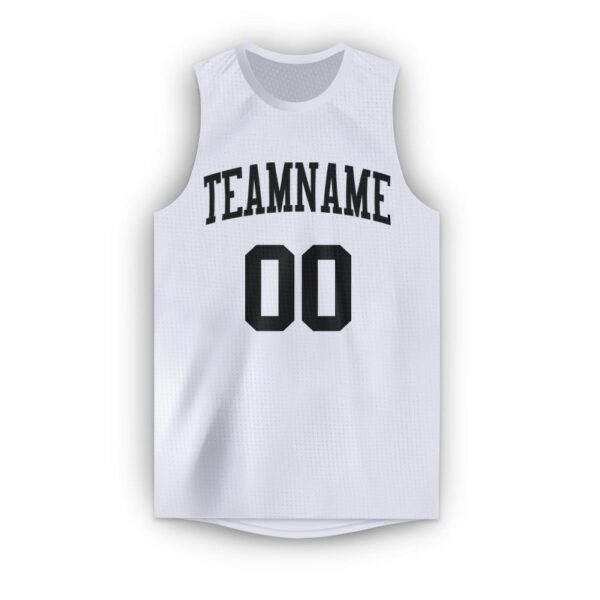 Custom White Black Round Neck Basketball Jersey - Image 5
